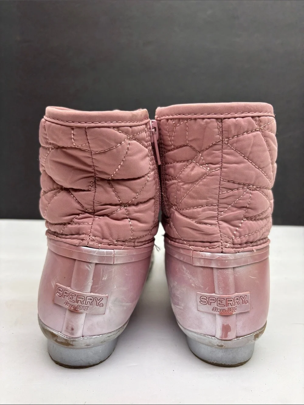 Sperry kids Pink Duck Boot Waterproof Ankle Boots, sz 3 little girl, box 77